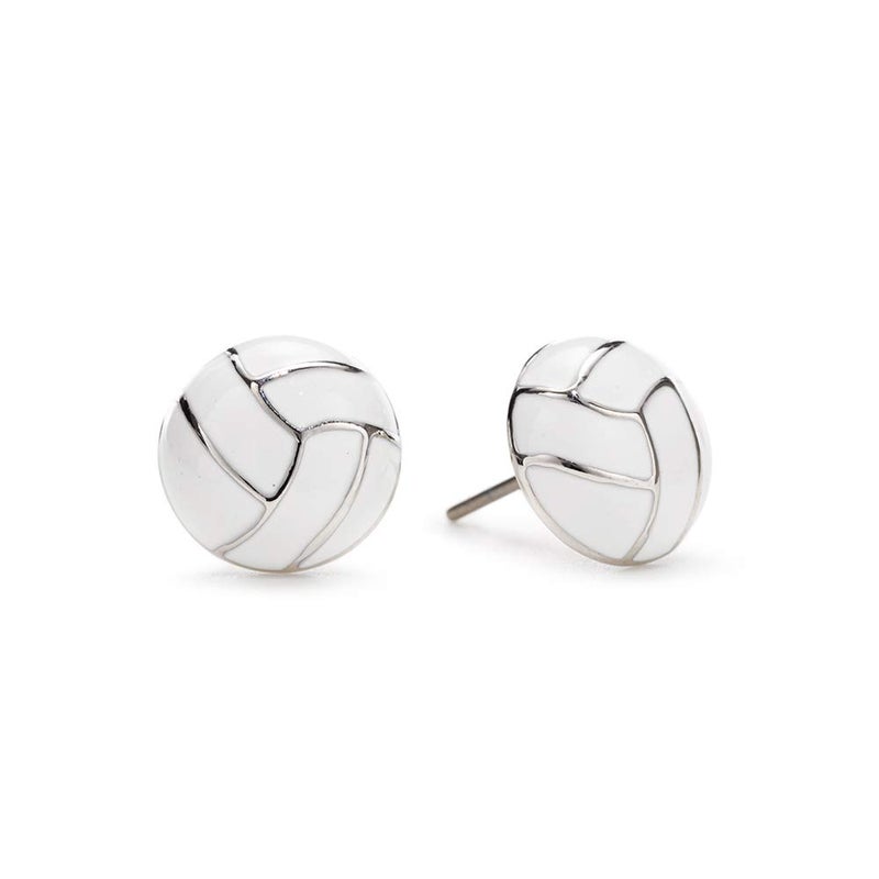 GIMMEDAT Volleyball Enamel Stud Charm Earrings Jewelry Women Player Fan Gift - Image 1